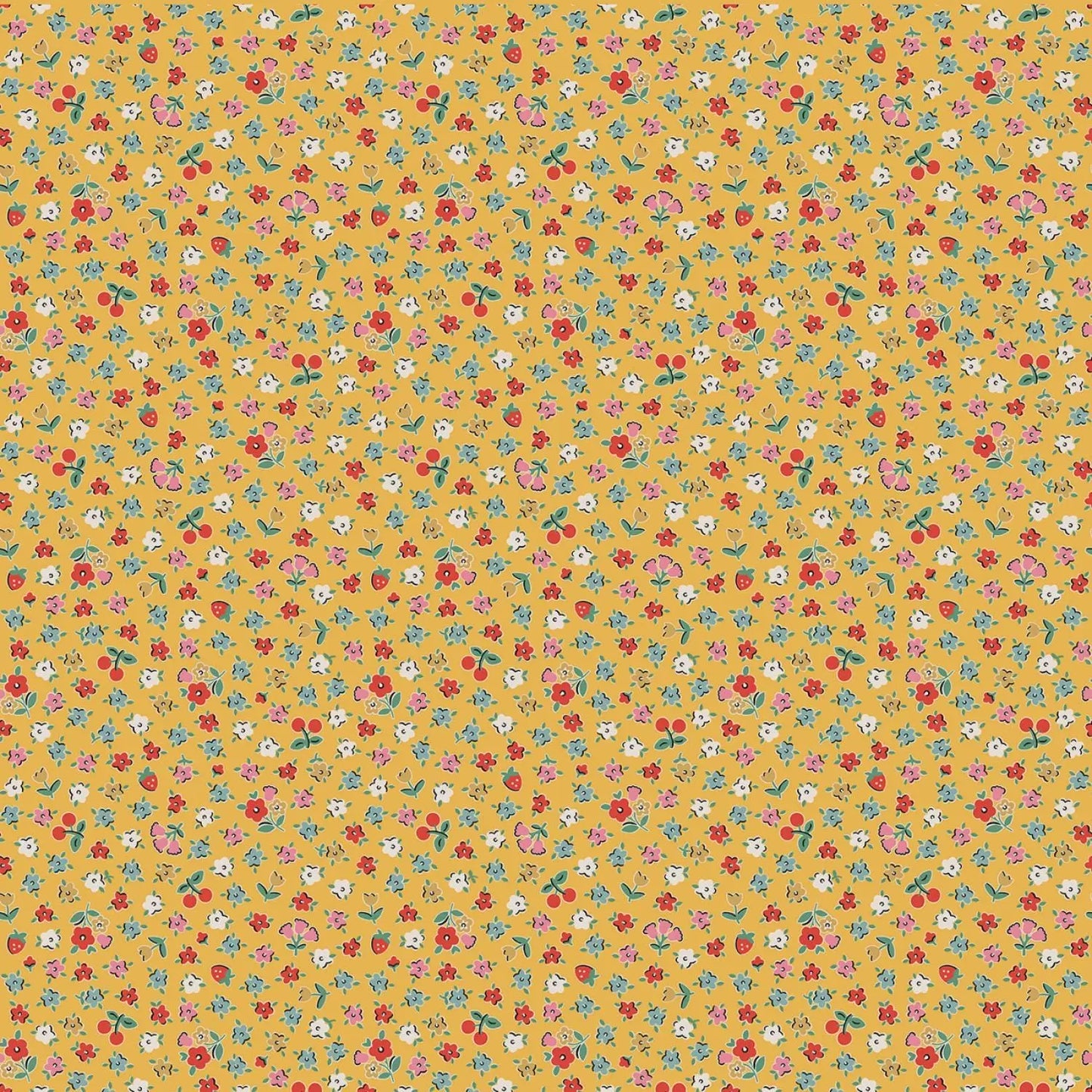 Small floral pattern on a yellow background