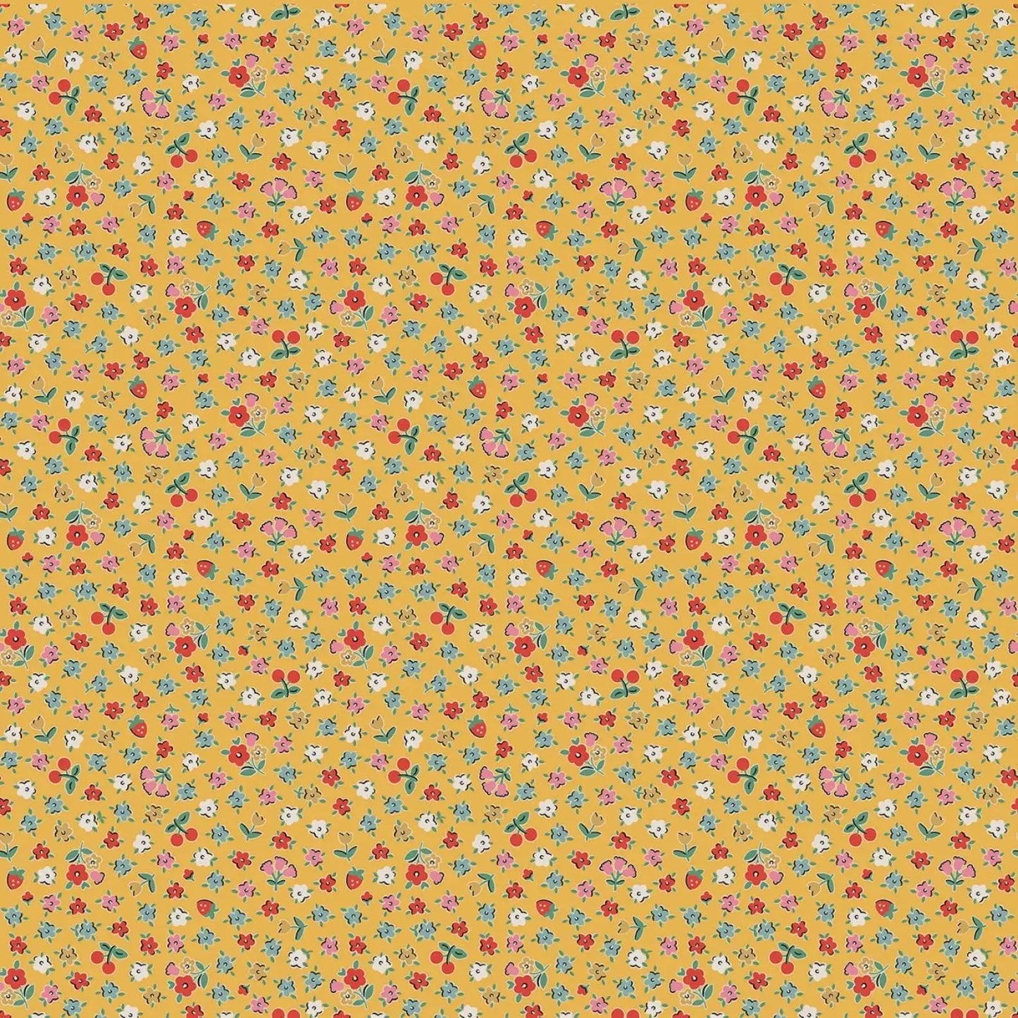 Small floral pattern on a yellow background