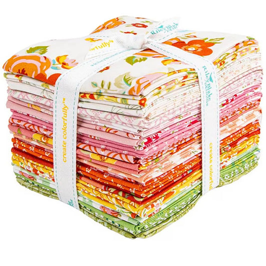 Peach Cobbler by Lily Ashbury for Riley Blake Designs Fat Quarter Bundle, 21 Pieces
