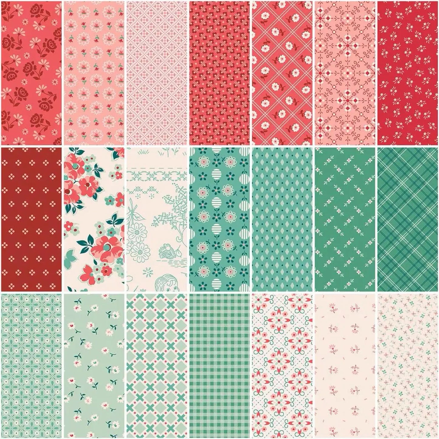 Berry & Sage 5" Stacker Charm Pack, Designed by Lori Holt for Riley Blake Designs Groovy Quilt Co