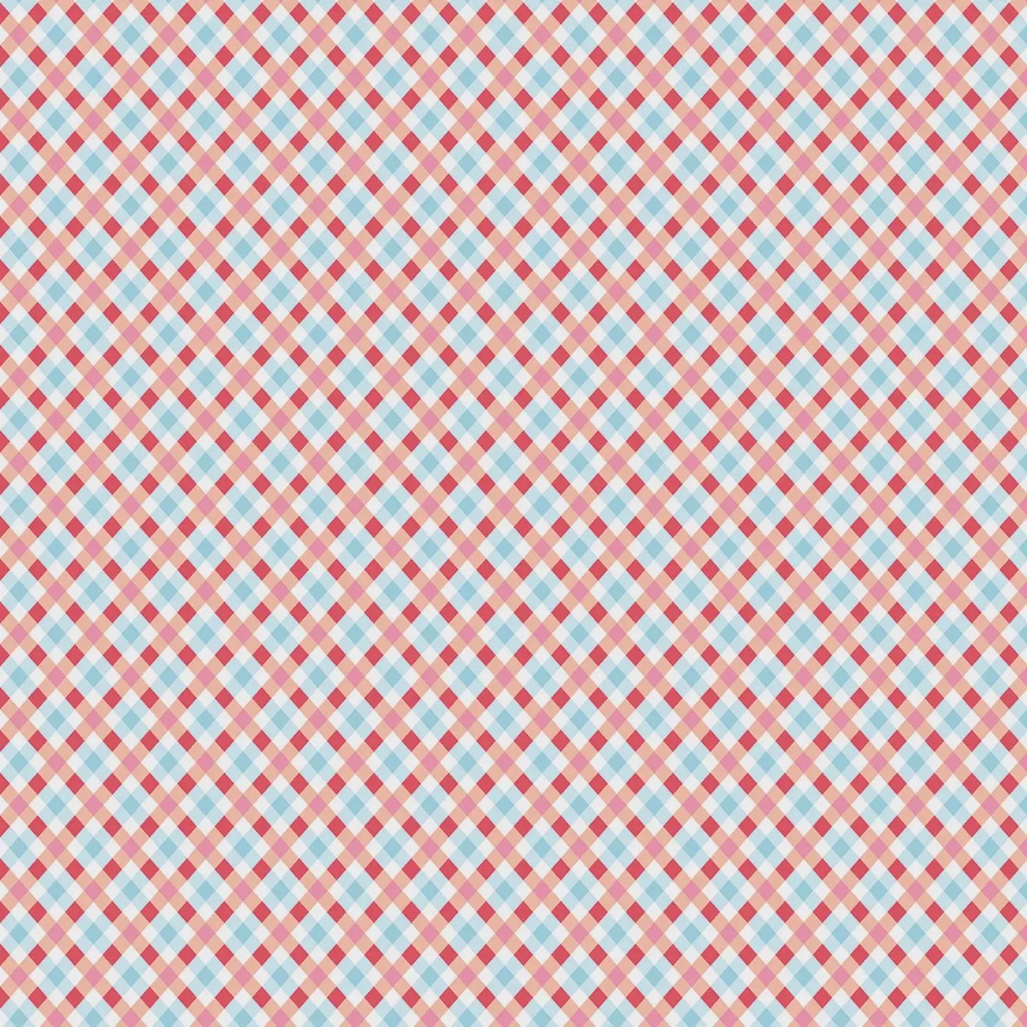Checkered pattern with red and blue squares on a white background