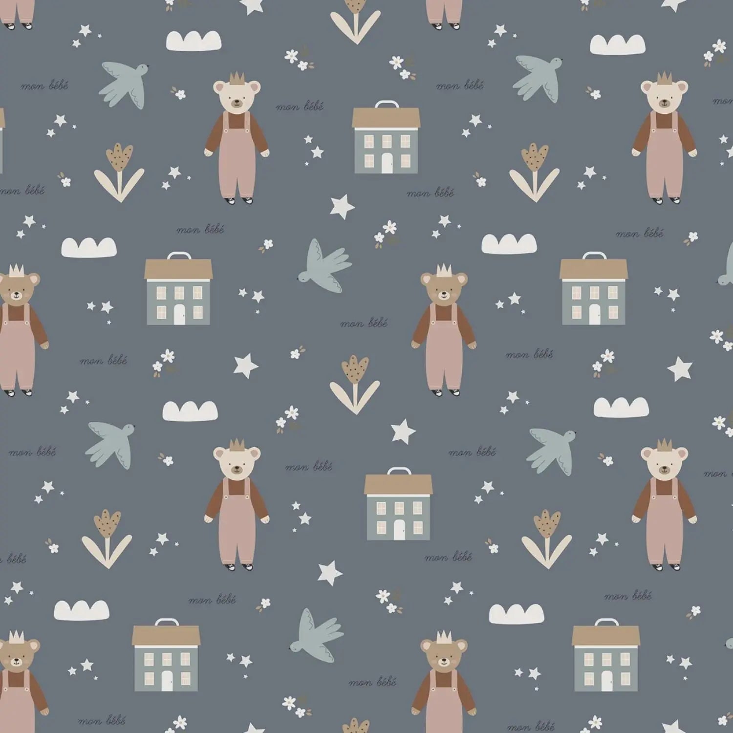Cozy Bebe Blue 1 Yard Bundle, Riley Blake Designs - Designed by Simple Simon Collection, 100% Quilt Cotton Fabric Bundle Groovy Quilt Co