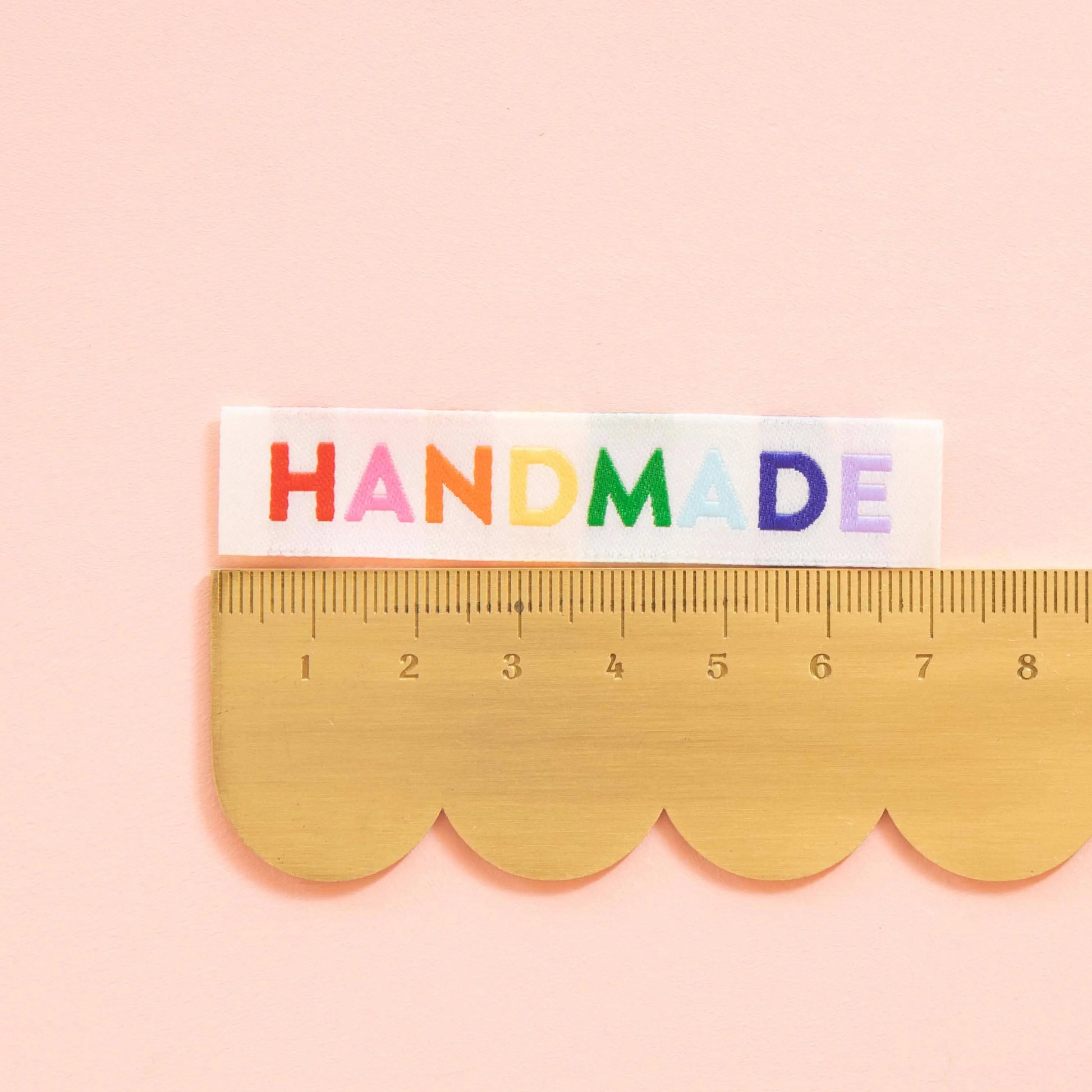 Handmade Woven Sew In Labels, Rainbow Colors Groovy Quilt Co