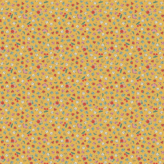 Small floral pattern on a yellow background