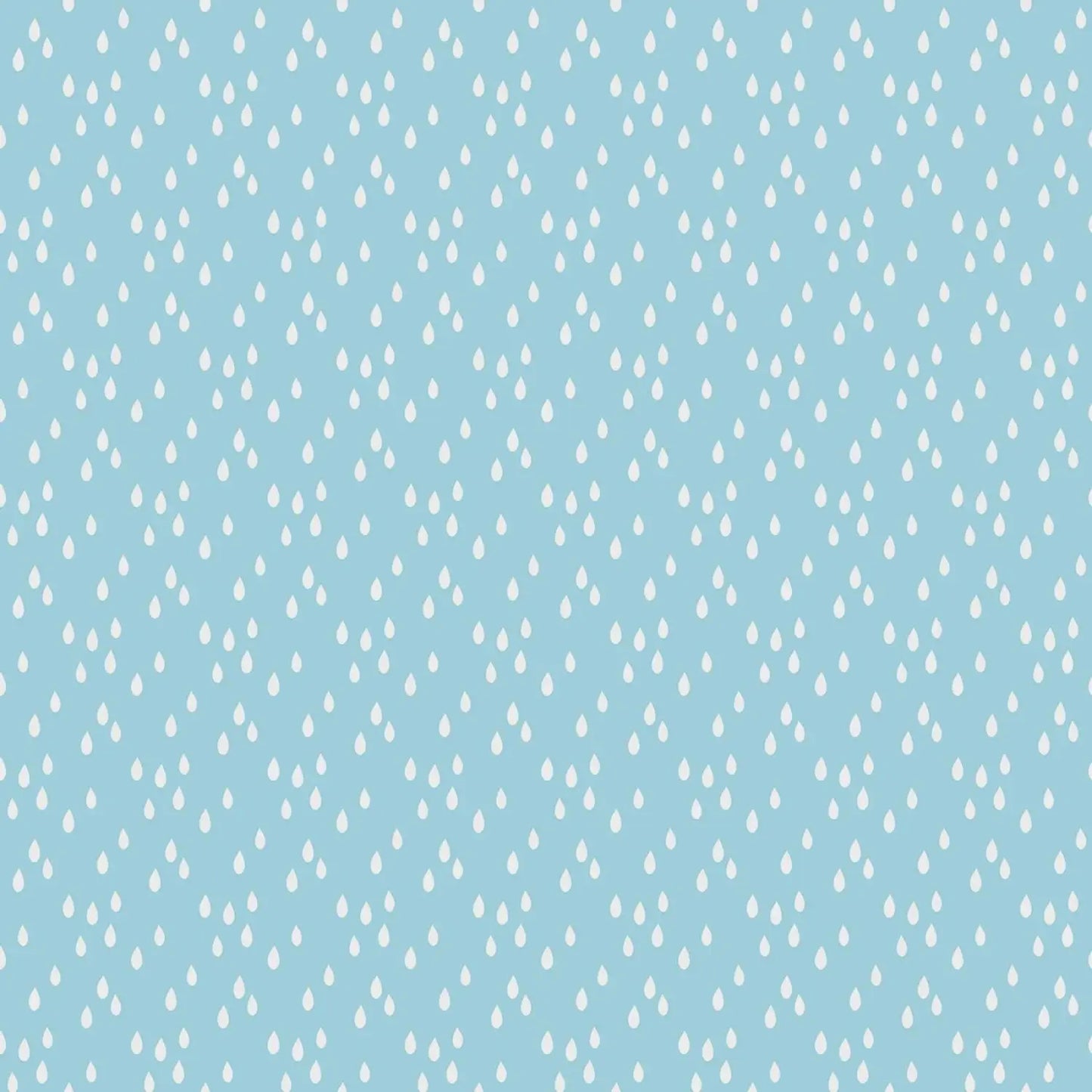 Pattern of small white raindrops on a light blue background