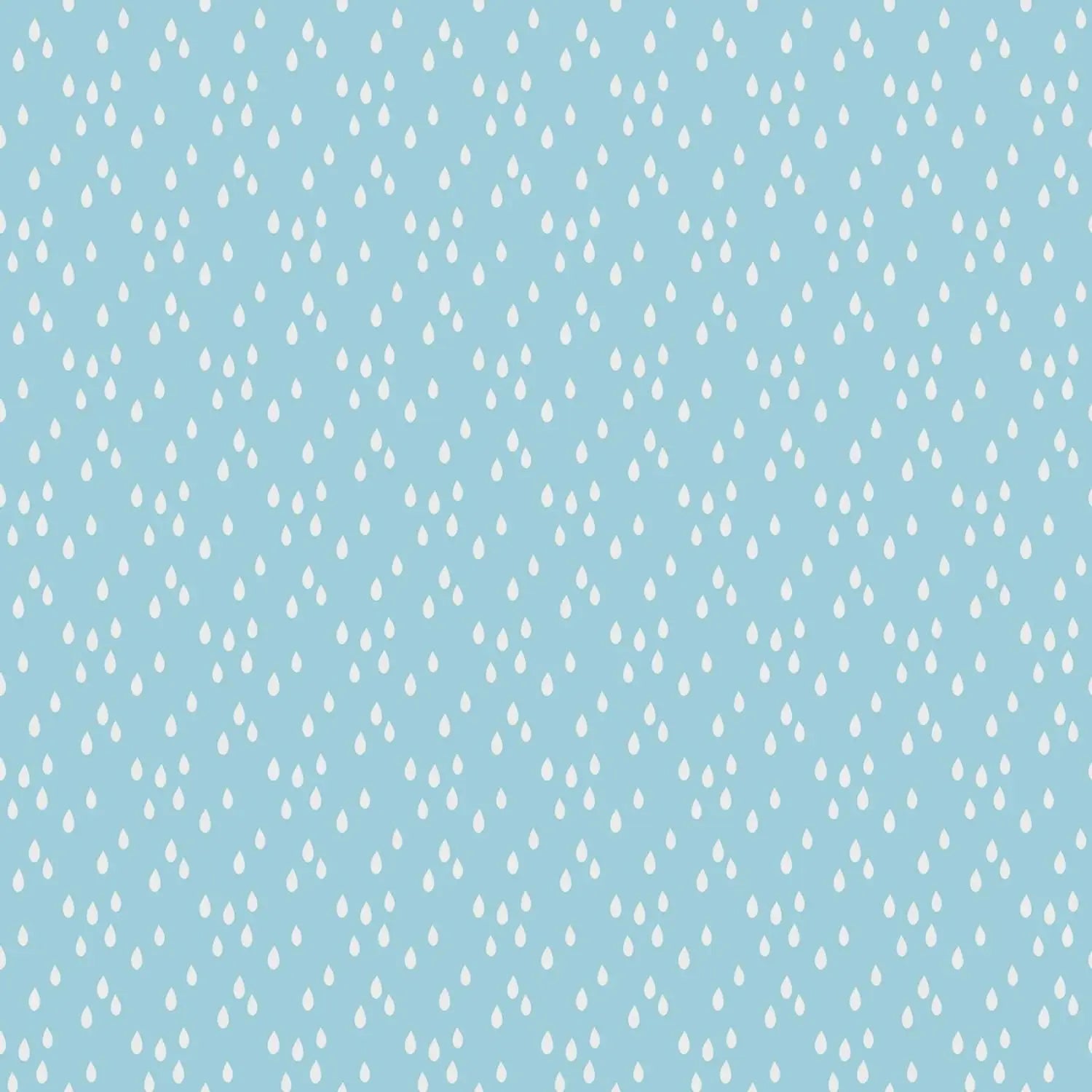 Pattern of small white raindrops on a light blue background