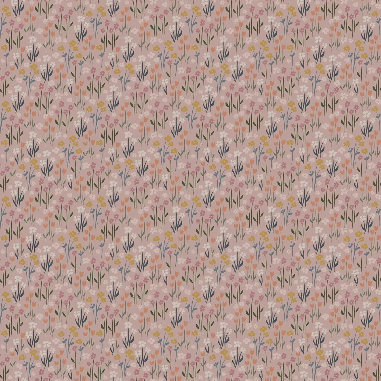 Pattern of small flowers on a pink background
