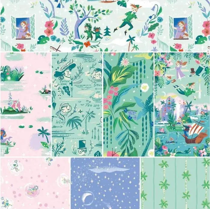Collage of various illustrated scenes with characters and nature elements.
