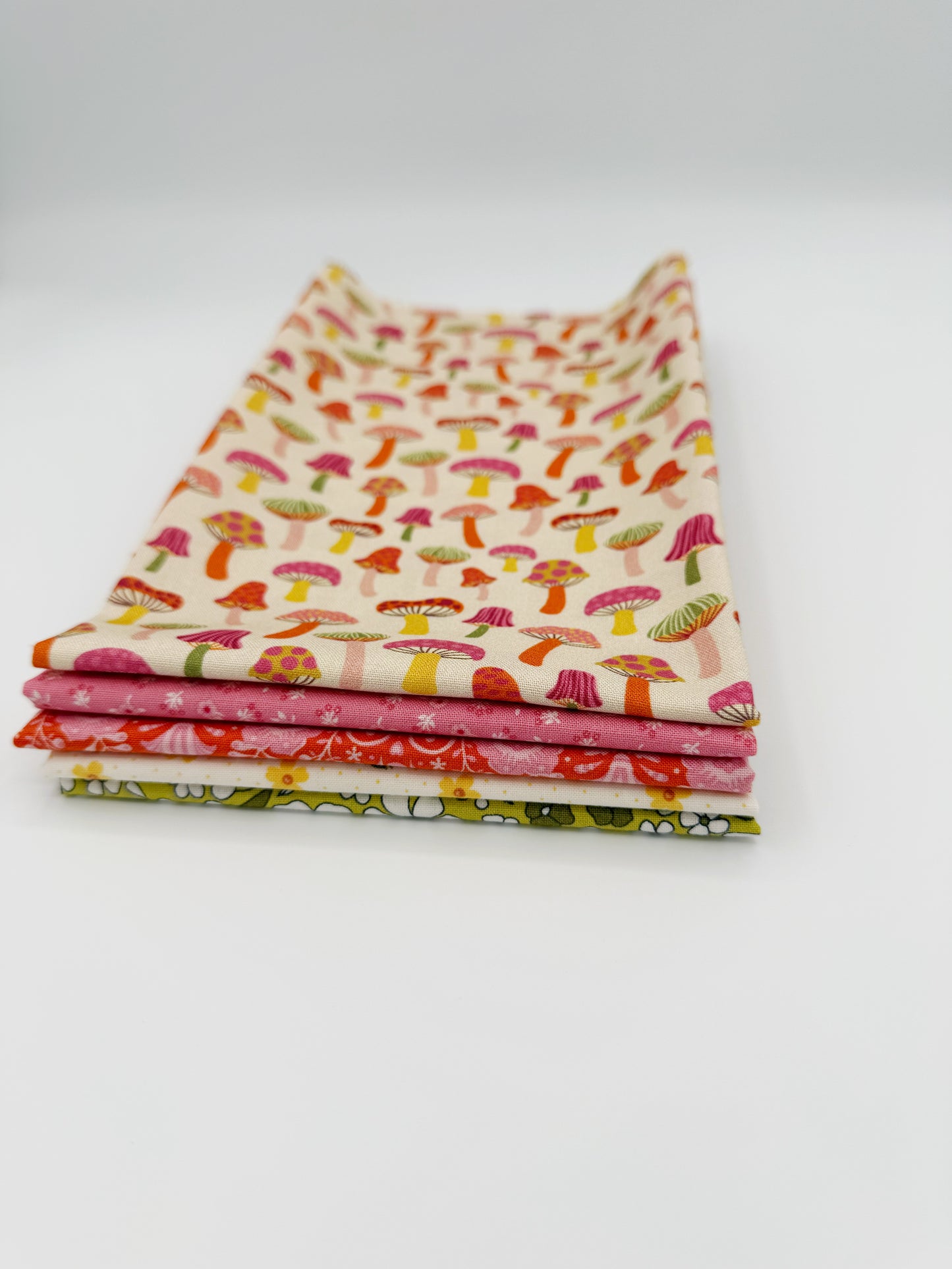 Summer Sorbet Fat Quarter Bundle, Shop Curated Quilt Cotton Fabric Bundle, 5 Pieces