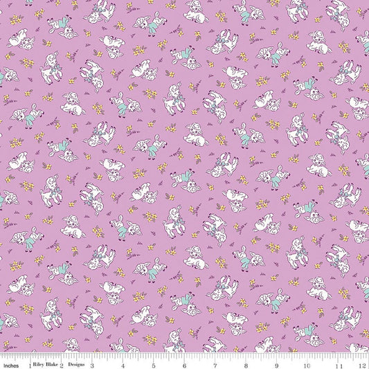Pre-Order Traditional 30's Lambs Purple by Lindsey Wilkes, 100% Quilt Cotton Fabric by the Yard