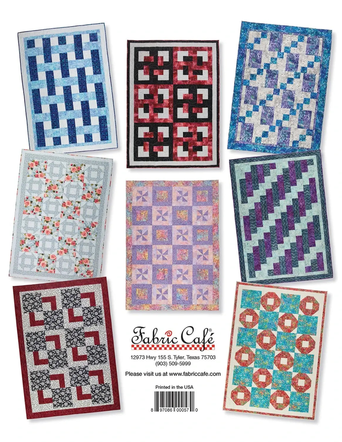 Quick As A Wink 3-Yard Quilts from Fabric Cafe Quilt Pattern Book Groovy Quilt Co