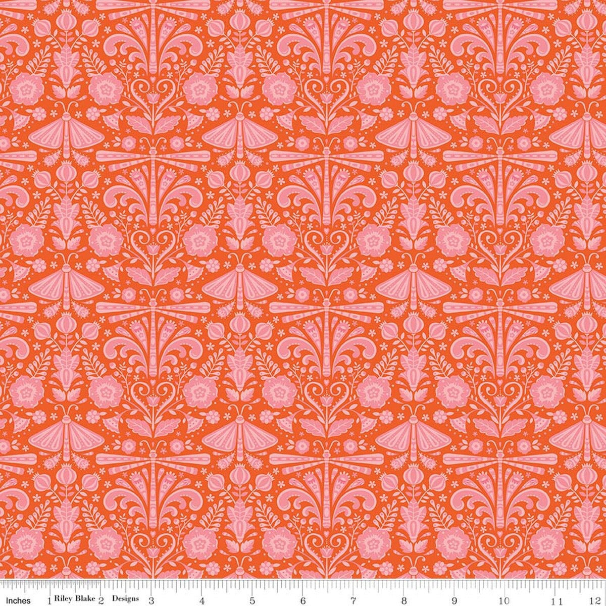 Peach Cobbler Field Study Orange by Lily Ashbury for Riley Blake Designs, 100% Quilt Cotton Fabric by the Yard